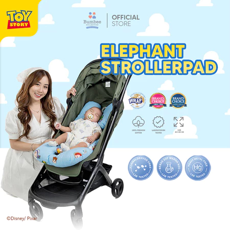 Bumbee Collection - Elephant Stroller Pad Alas Stroller Bayi 3 in 1