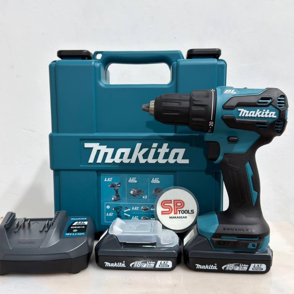 MESIN BOR CORDLESS IMPACT BETON BRUSHLESS / BOR CAS BATERAI BATTERY 18V 18 VOLT MAKITA DHP490WVE
