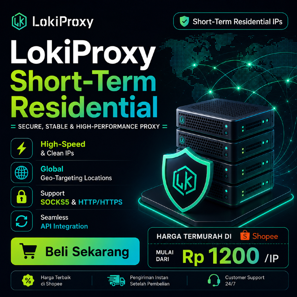Loki Proxy 100 IP Residential SOCKS5 Eceran Alternatif 9Proxy