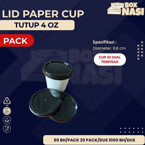 PACK Lid / Tutup Paper Hot Cup 8oz / Gelas Kertas / LID Tutup Paper Cup 4oz