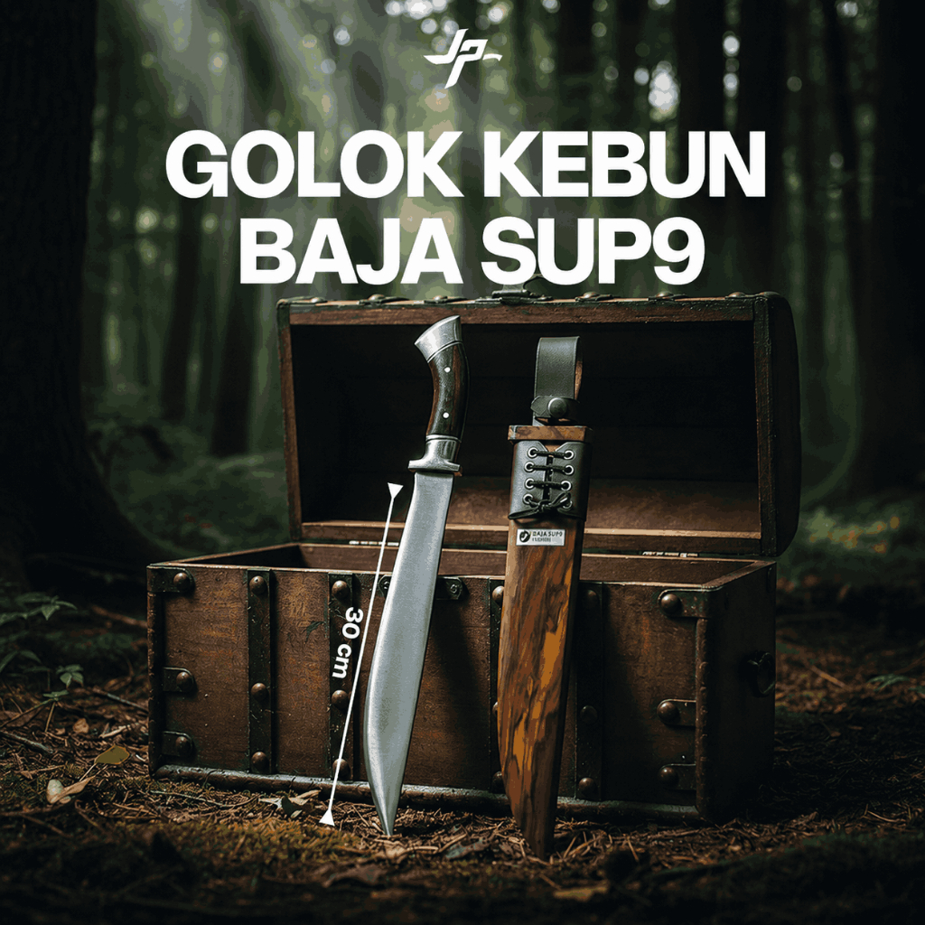Juragan Pisau | Golok Parang Kebun Sembelih Baja Per Asli Sup9 Panjang 30 cm Super Tajam dan Kuat