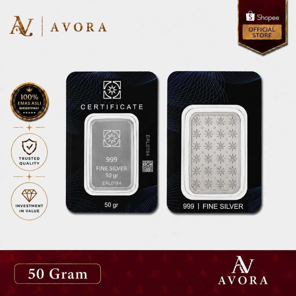 Avora Silver Perak Logam Mulia MT LM 50 Gram Tahun 2026