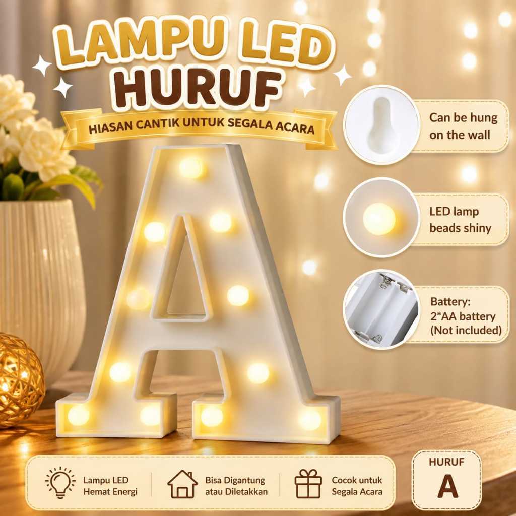 LAMPU LED HURUF, LAMPU HURUF A-Z, LAMPU HURUF LENGKAP, LAMPU LED ABJAD, LAMPU LED HURUF