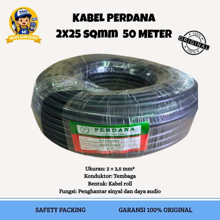 KABEL PERDANA AUDIO ROLL 1X4 sqmm 100 METER CABLE ROLL