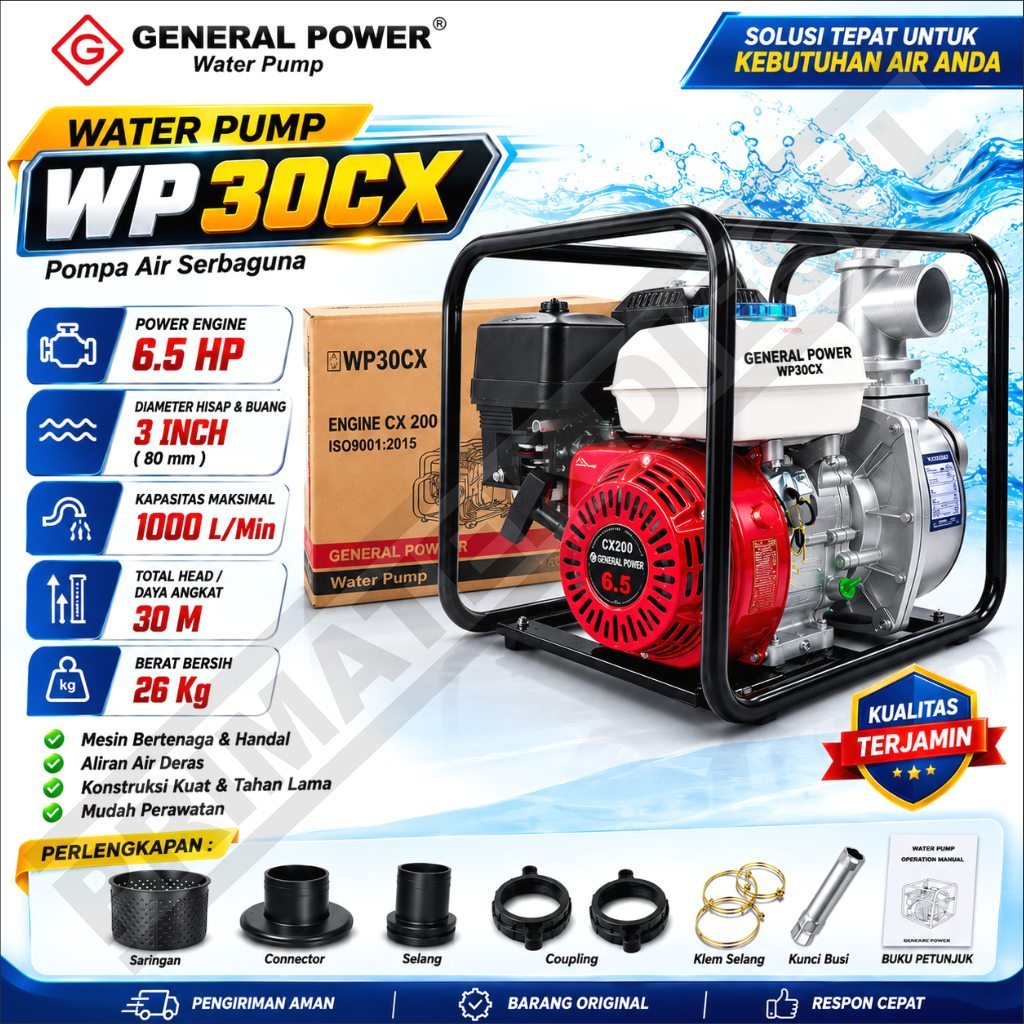 Water Pump 2" 3" 5.5Hp 6.5Hp GENERAL WP20CX WP30CX / Mesin Waterpump Alkon Pompa Air Irigasi Sawah 2