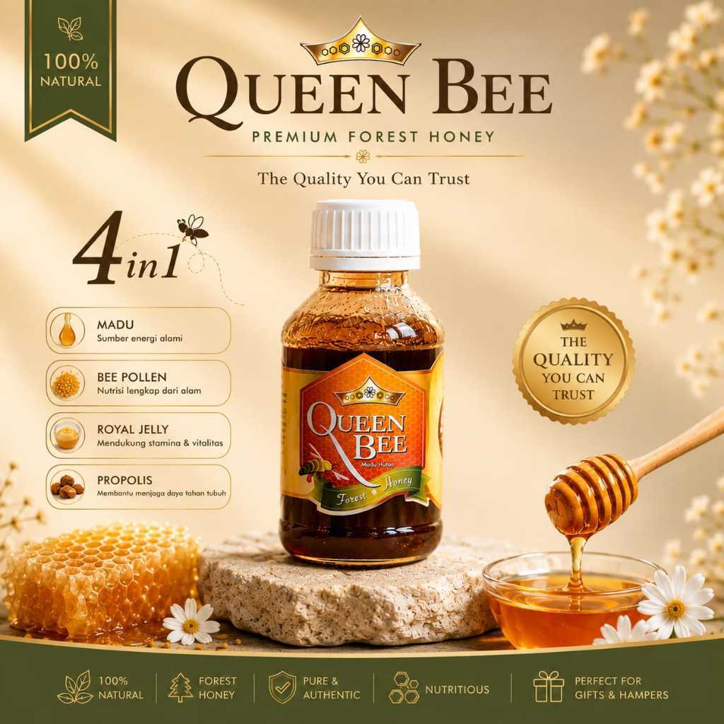 madu hutan murni asli premium queen bee forest honey 620gr