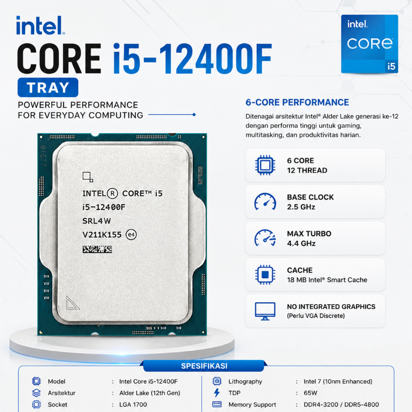 PROCESSOR I5-12400F TRAY