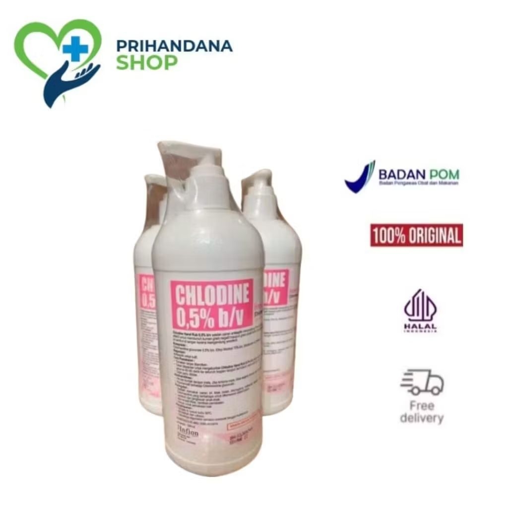 CHLODINE HAND RUB 500 GR /HANDSANITIZER DENGAN MOISTURIZER/LEMBUT DI TANGAN