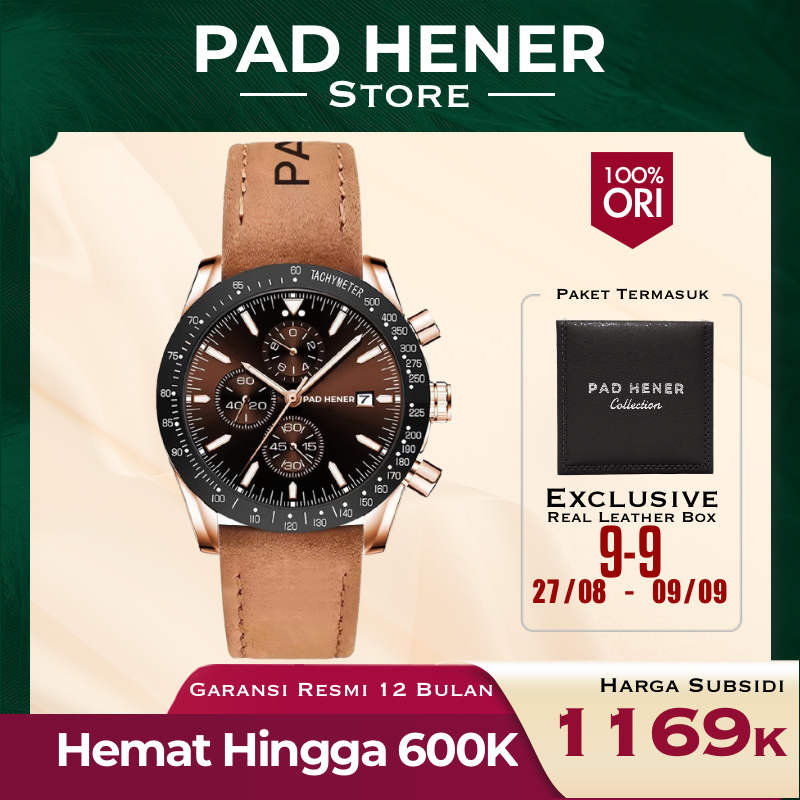 PAD HENER APOLLO II Jam Tangan Strap Suede Original Crono Aktif