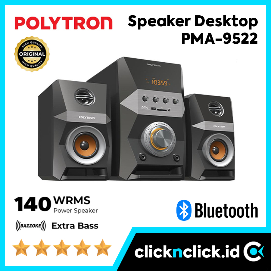 POLYTRON PMA-9522 Speaker Bluetooth 2.1 Multimedia Desktop Subwoofer Extra Bass Trebel Audio System 