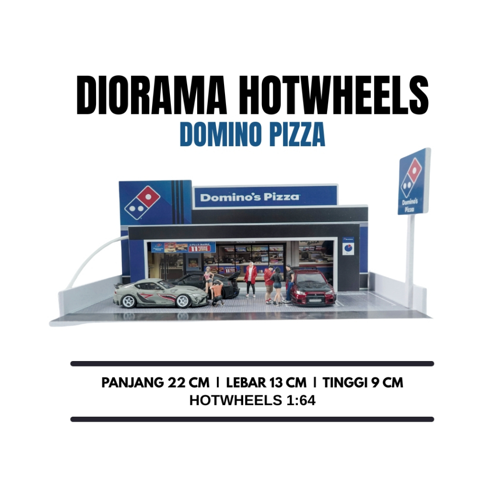 Diorama Hotwheels Domino Pizza Skala 1:64 Berlampu [Mini Shaka]