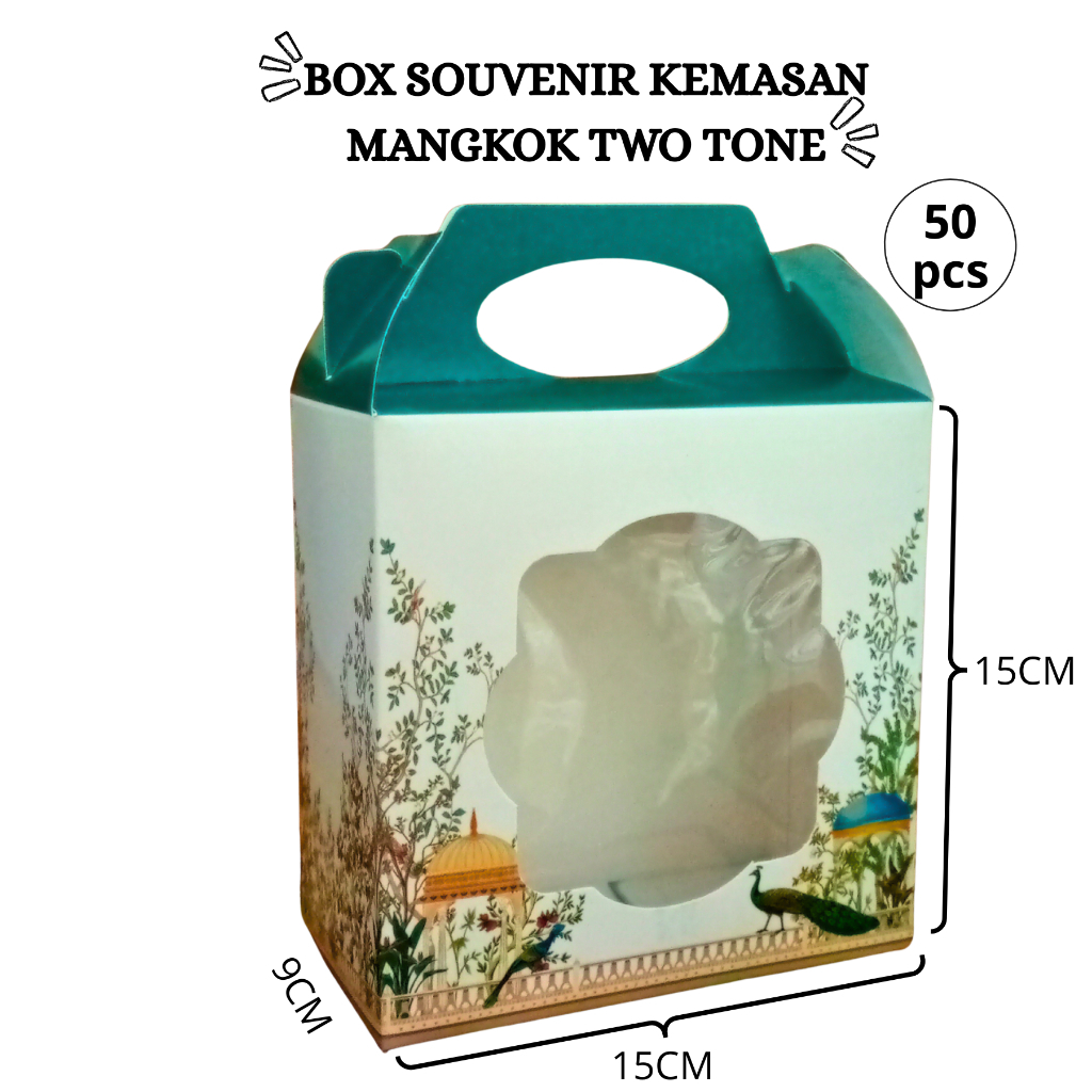 Box Souvenir Kemasan Mangkok Two Tone 15x15x9 cm 50 pcs dengan Handle | Box Souvenir Mangkok
