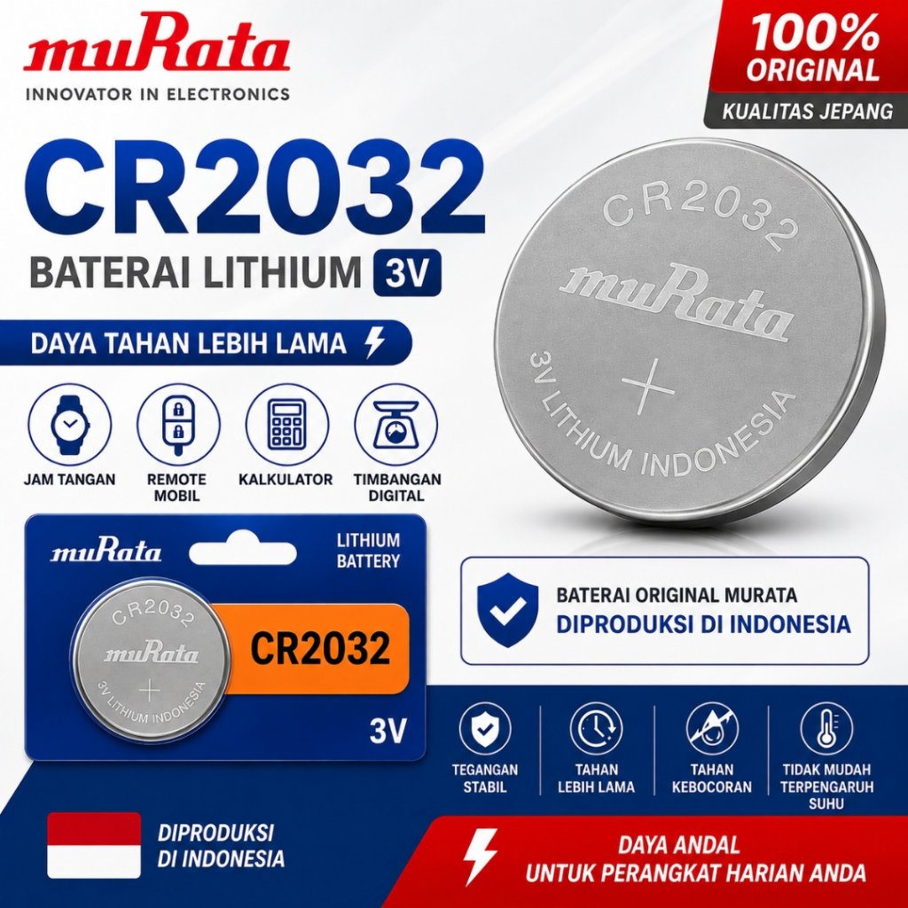 Jam Tangan | Baterai Jam | Baterai CR2032 | Batre CR2032 - CR2032 Original Murata