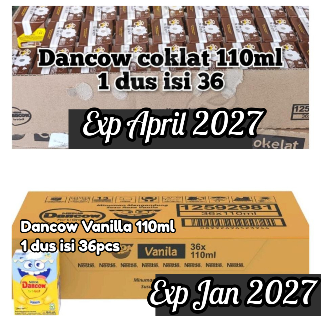 Susu Dancow Fortigro 110ml 1 karton isi 36pcs susu uht dancow cokelat vanilla cokelat vanilla  forti
