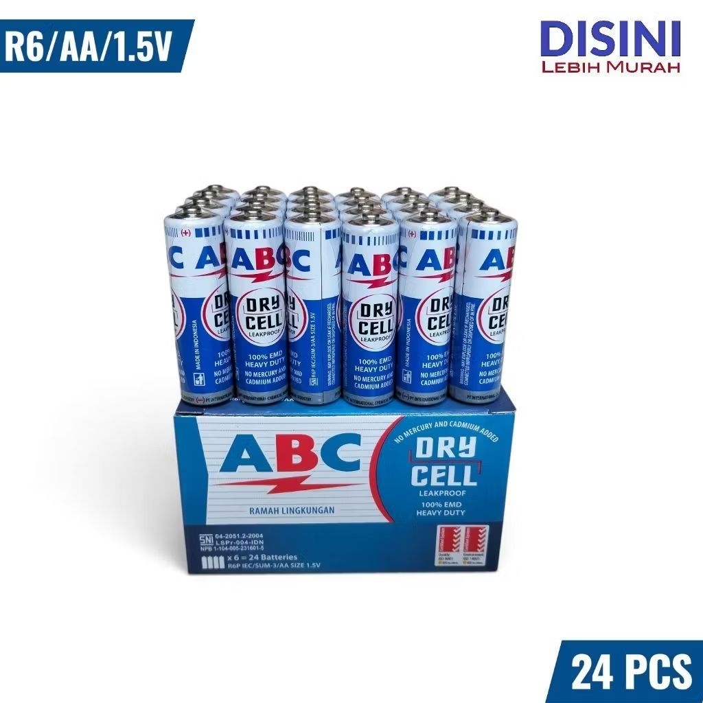 [1 Box] Baterai ABC AA/A2 R6 biru 1.5 Volt | isi 24 pcs/box | Expired 2029