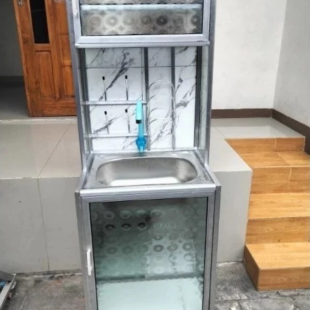 Rak piring mini wastafel 1 pintu/rak wastafel mini alumunium/rak piring alumunium/rak wastafel alumu