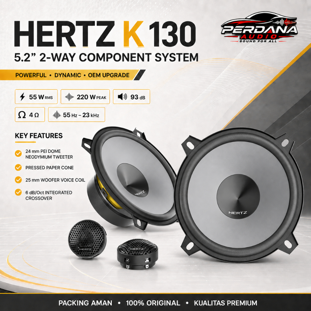 Speaker HERTZ K 130 UNO Split 2 Way Component 5,2” inch Original Resmi