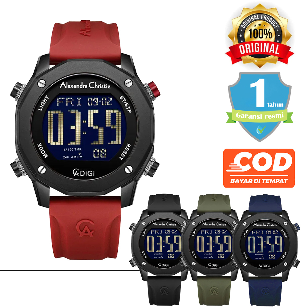 Jam Tangan Pria Alexandre Christie AC 9377 MH Original Digital
