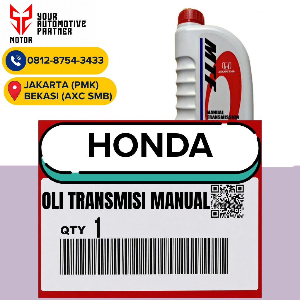 OLI TRANSMISI MANUAL MOBIL HONDA ORIGINAL, OLI HONDA MTF / Transmisi Manual JAZZ, MOBILIO, BRV, CITY