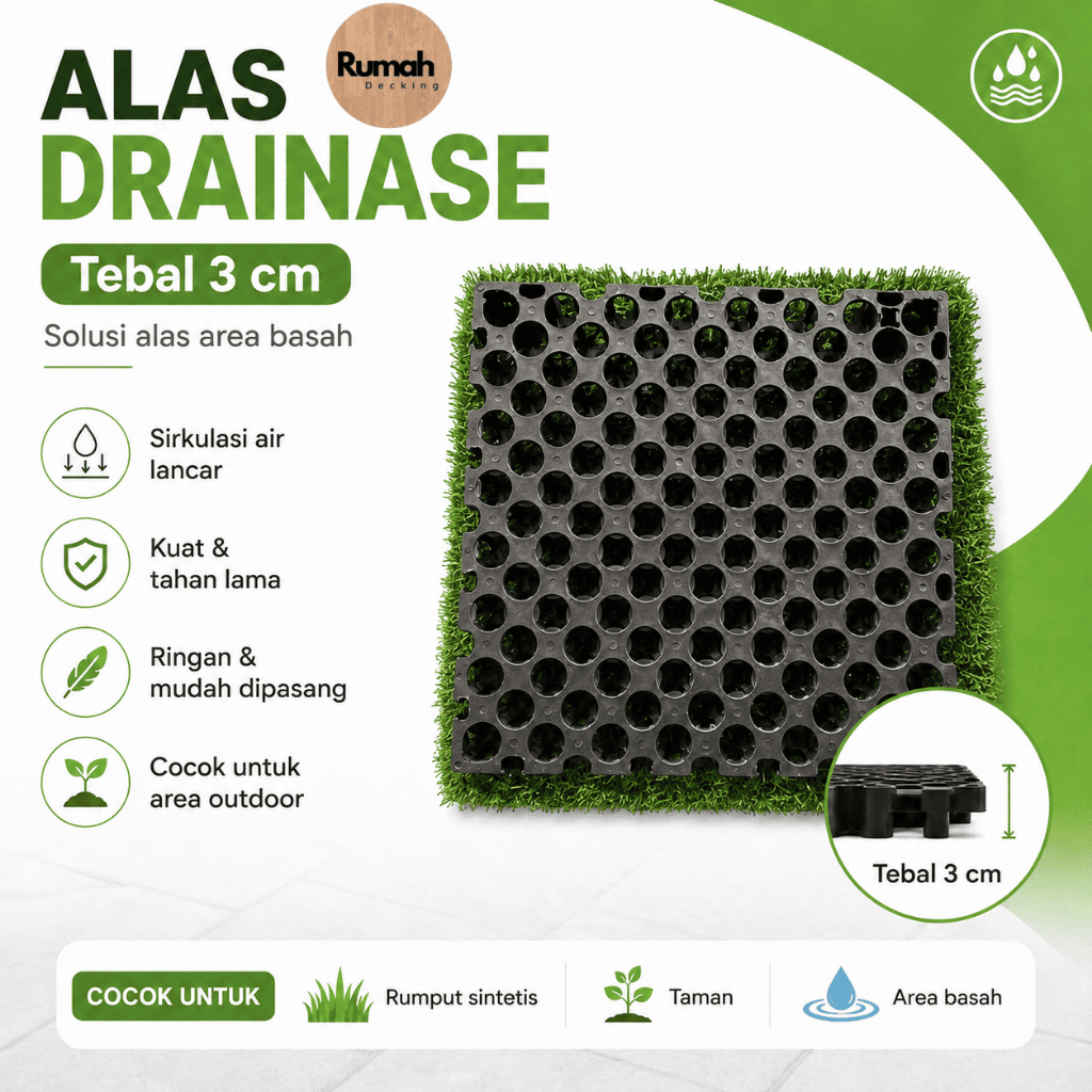 Drainase Rumput Sintetis - Tatakan Rumput Sintetis - Base Rumput Sintetis - Alas Rumput Sintetis
