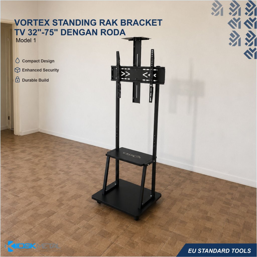 VORTEX Standing Rak Bracket TV 32"-75" Dengan Roda Model 1