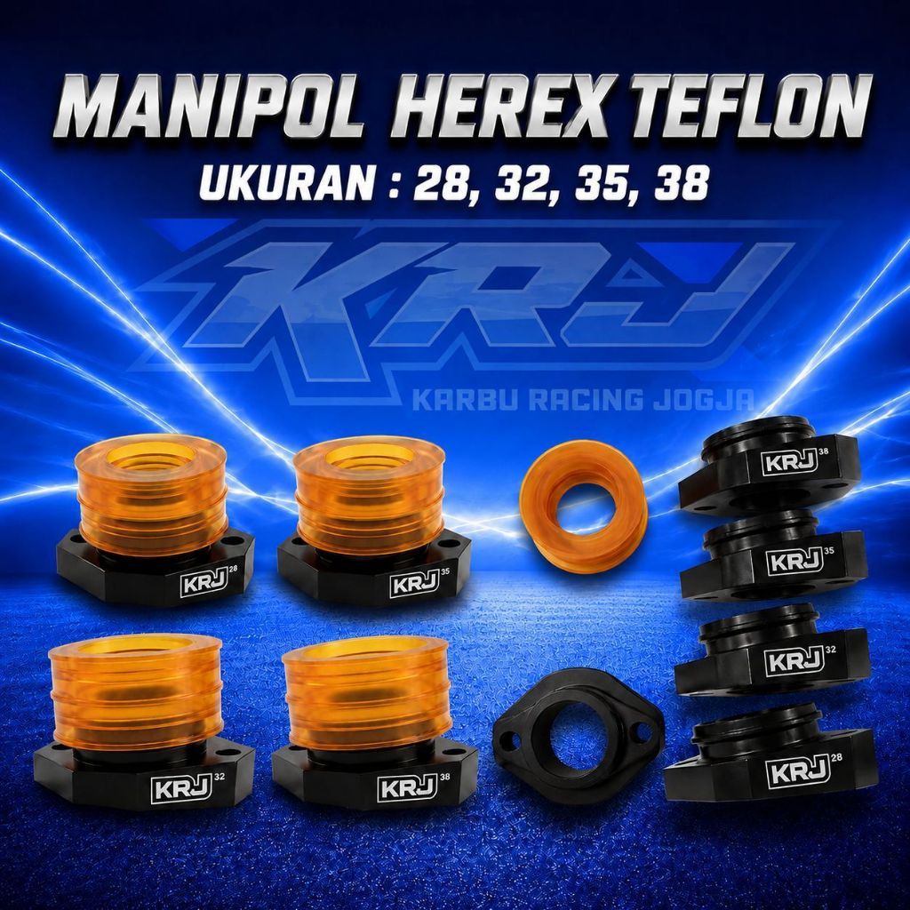SET MANIPOL HITAM MIRING HEREX + KARET MANIPOL INTAKE TEFLON KRJ 28 30 32 33 34 35 38 40 42