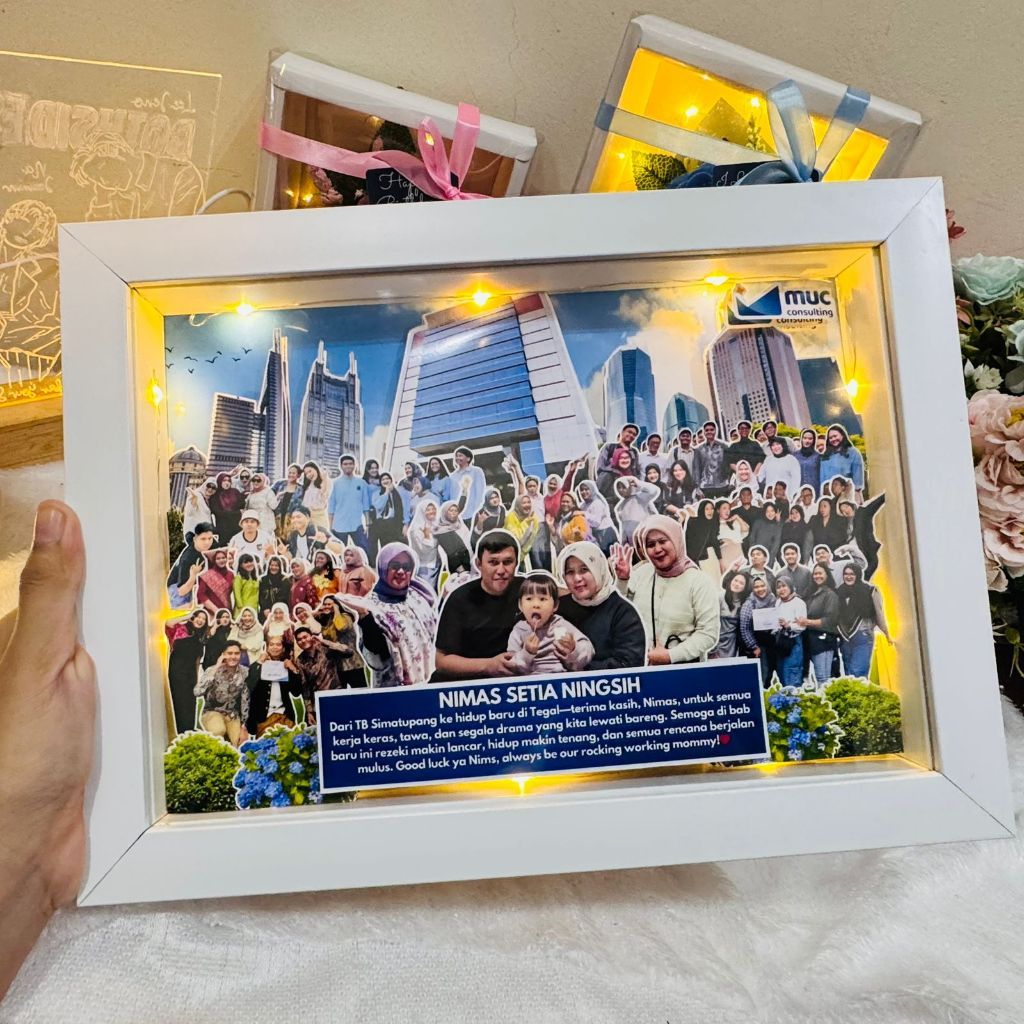 Custom 3D Frame perpisahan kantor resign farewell pensiun kado bingkai