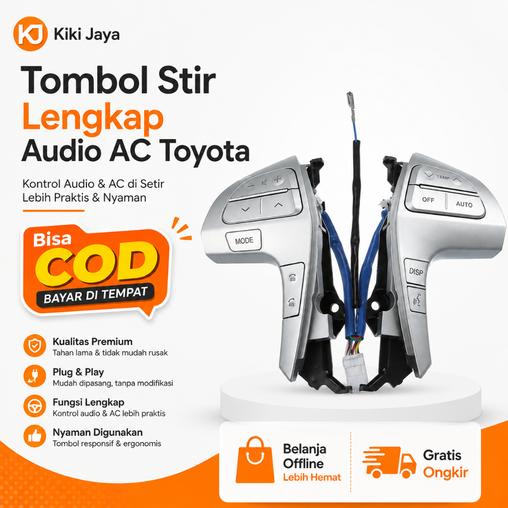 [KIKI] Tombol Stir Lengkap Audio AC - Untuk Mobil Toyota Kijang Innova Barong Grand Fortuner VNT Hil