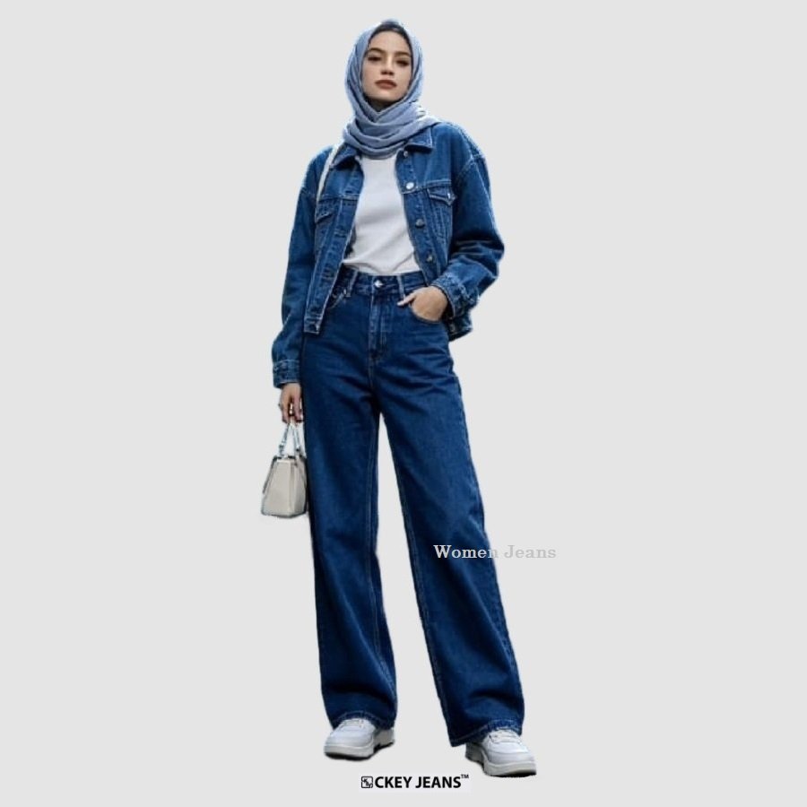 Ckey Straight Jeans Highwaist / Ckey Celana Jeans Wanita / Loose Jeans