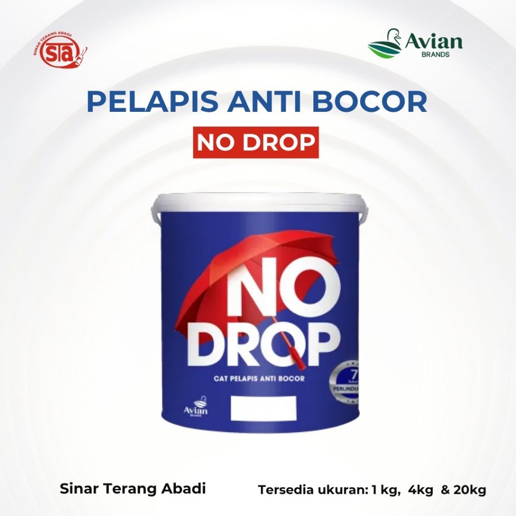 Cat waterproofing pelapis anti bocor NO DROP 1 KG 010 Abu Muda