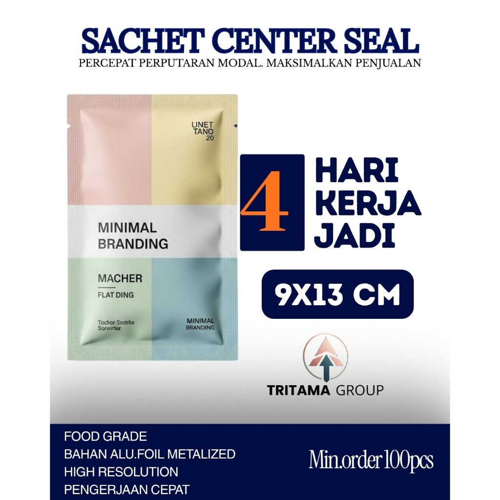 Tritama Packaging - sachet Bag Full Printing Ukuran 9x13cm Custom Kemasan Snack Powder Tercepat 4 Ha
