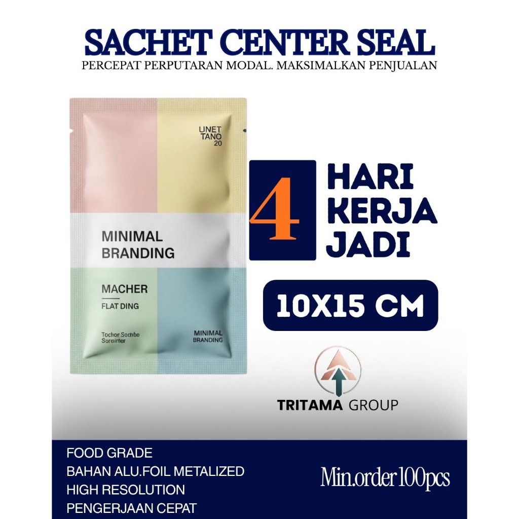 Tritama Packaging - sachet Bag Full Printing Ukuran 9x15cm Custom Kemasan Snack Powder Tercepat 4 Ha
