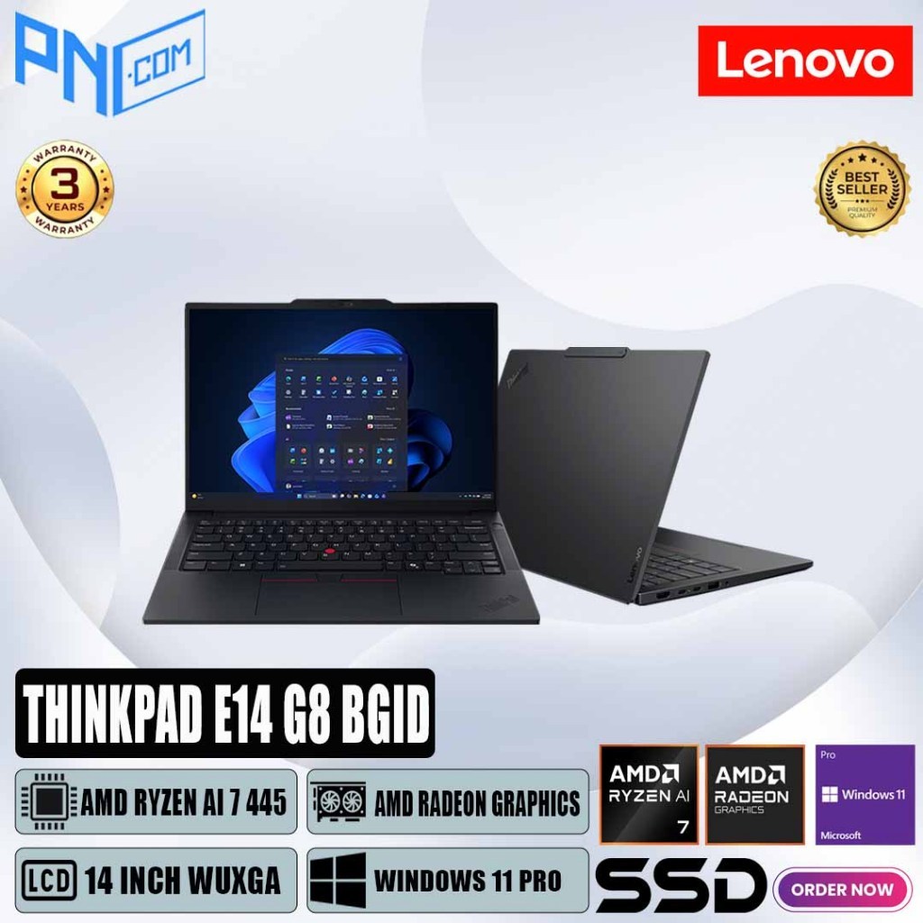 Lenovo ThinkPad E14 G8 BGID AMD Ryzen AI 7 445 14inch Windows 11 Pro 3Yr