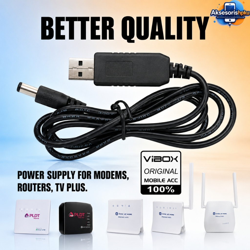 ORBIT DC 12V - Kabel Vibox Power USB DC 12V Modem Orbit Telkomsel / Kabel Wifi 5V to 12V / Supply Ch