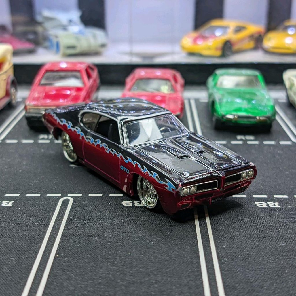 Jada Dub City Big Time Muscle 69 Pontiac GTO Judge Hitam Merah Loose Junk