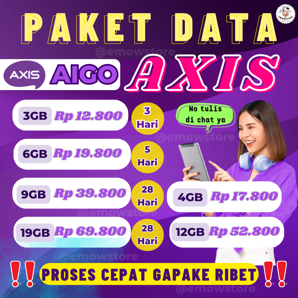 PROMO HEMAT KUOTA AXIS PAKET DATA AXIS AIGO BRONET HARIAN 1GB 2GB 3GB 4GB 5GB 6GB 7GB 8GB 9GB 10GB F
