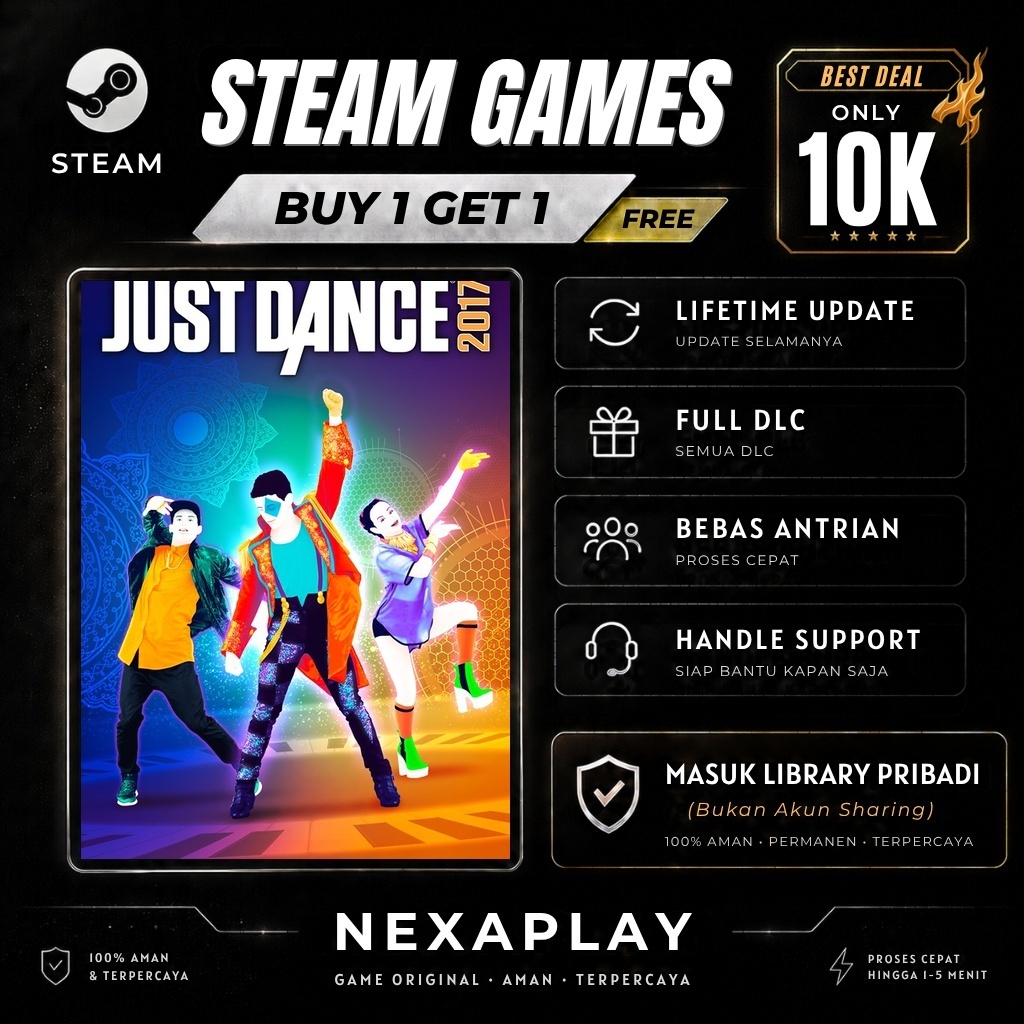 Just Dance 2017 - ORIGINAL STEAM - BELI 1 GRATIS 1 - FULL DLC - GARANSI SELAMANYA