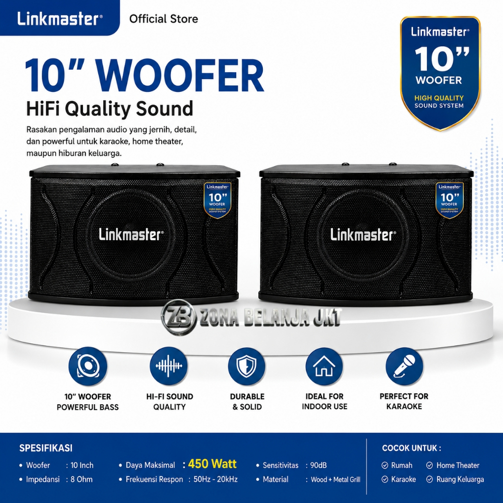 SPEAKER KARAOKE PASIF LINKMASTER 10 INCH