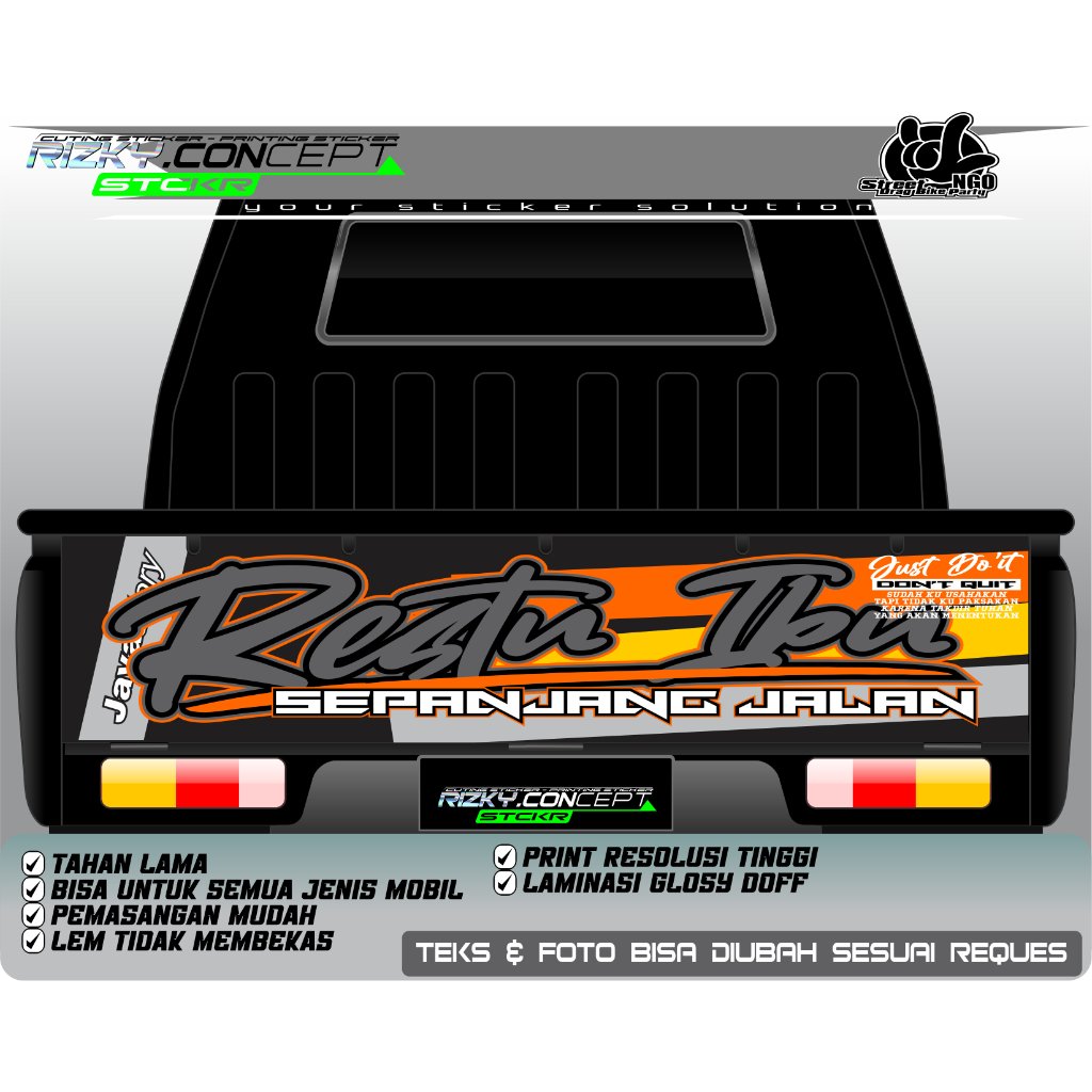 STIKER DECAL ( PRINTING ) PINTU BELAKANG L300 VARIASI KEREN MOBIL L300 L 155