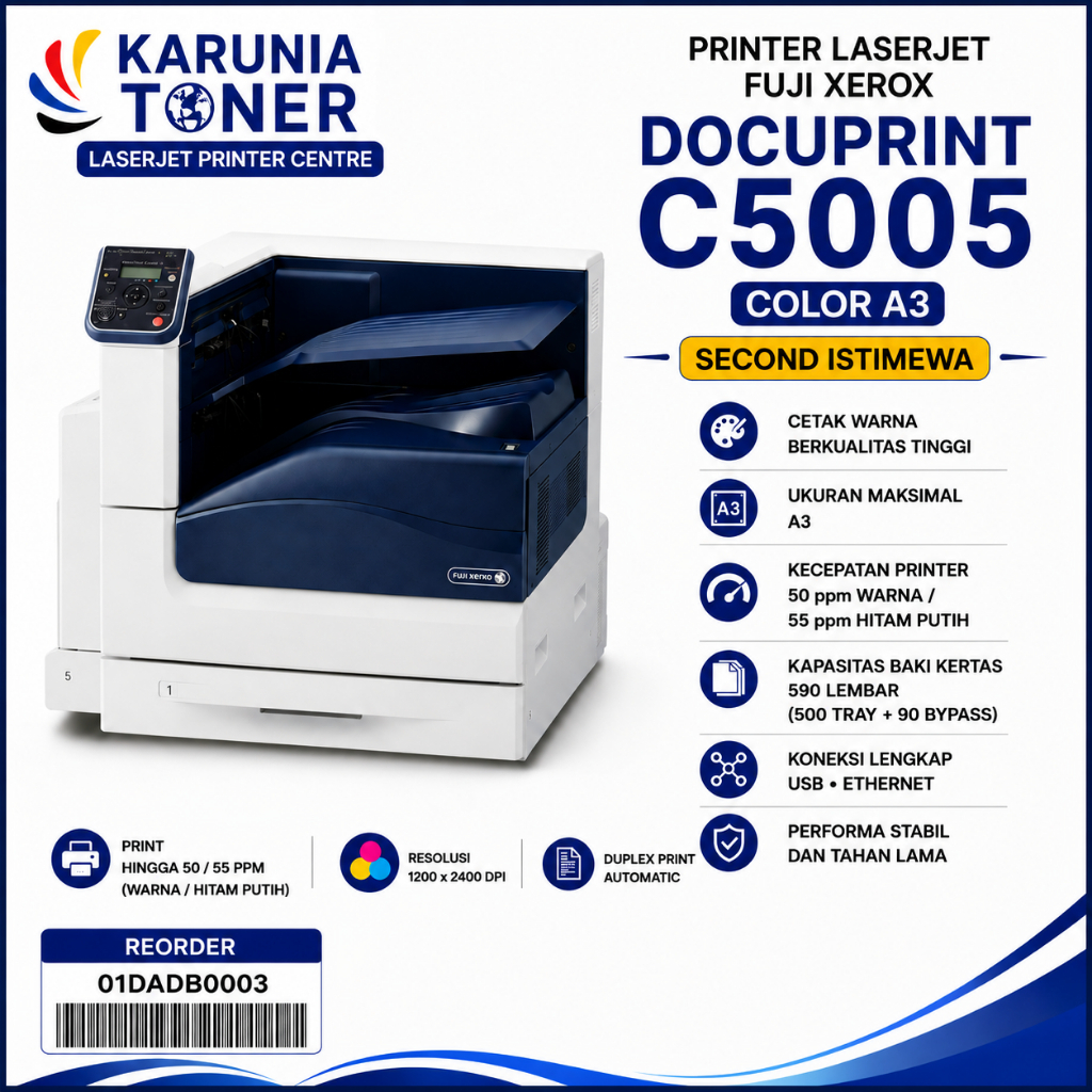 PRINTER LASERJET Fuji Xerox DocuPrint C5005 COLOR A3 SECOND MULUS ISTIMEWA