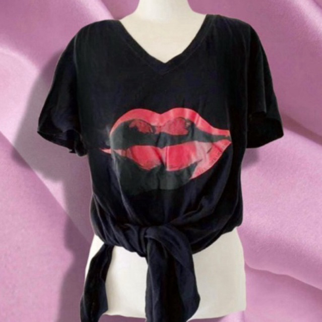 Saint Laurent Women Red Lips Top