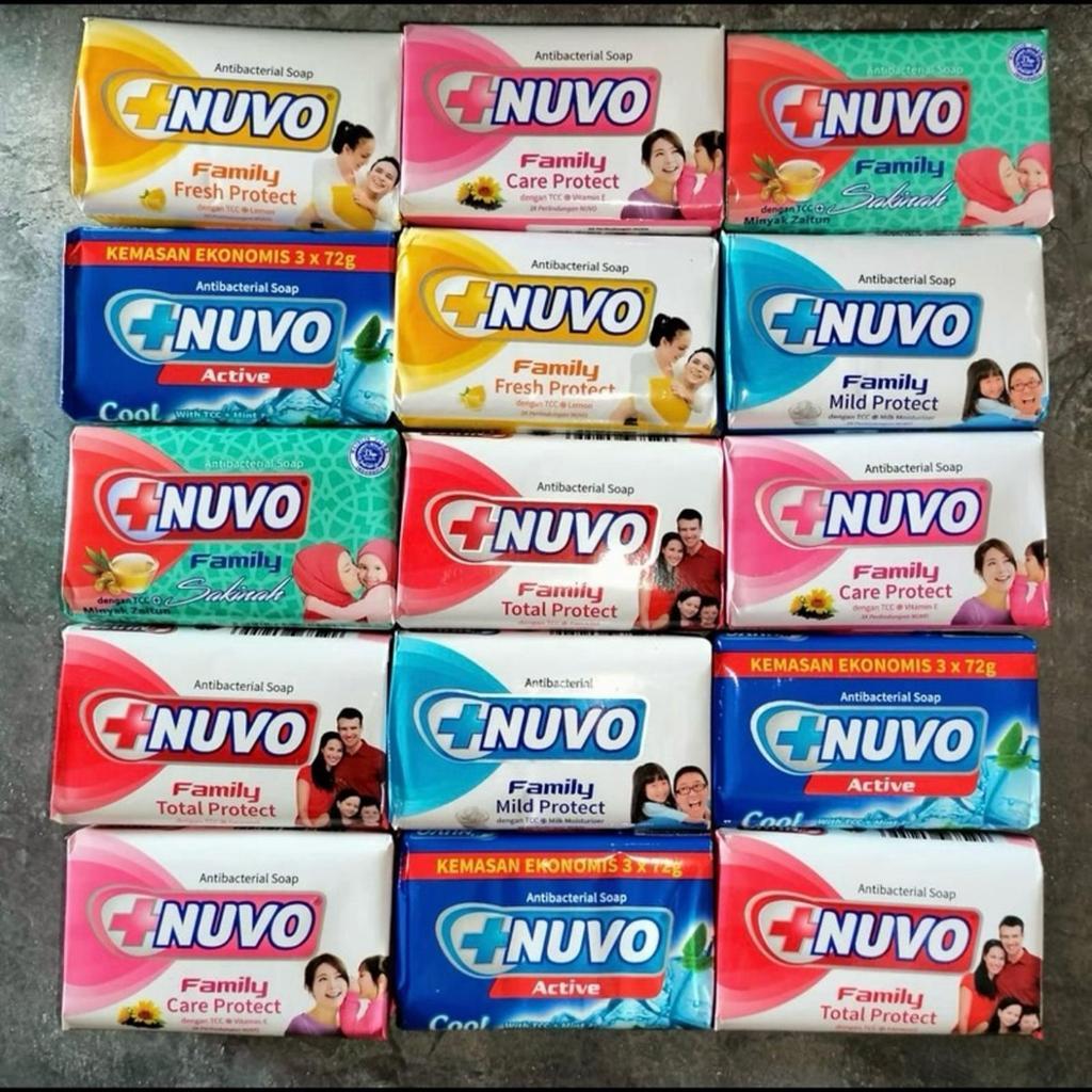 (1 DUS) NUVO SABUN BATANG - SABUN MANDI NUVO 72 GR GROSIR
