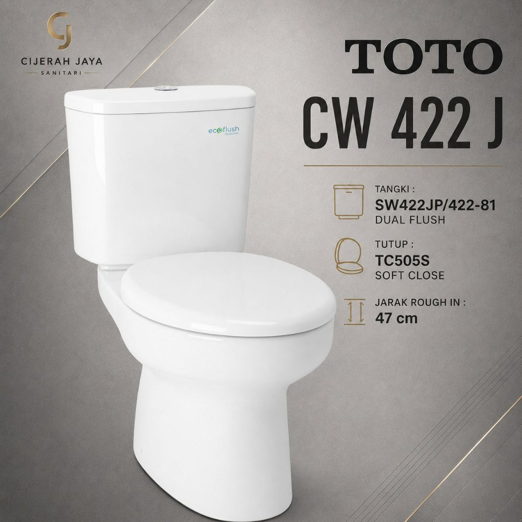CLOSET DUDUK TOTO CW 422 J / KLOSET DUDUK TOTO CW422J DUAL FLUSH