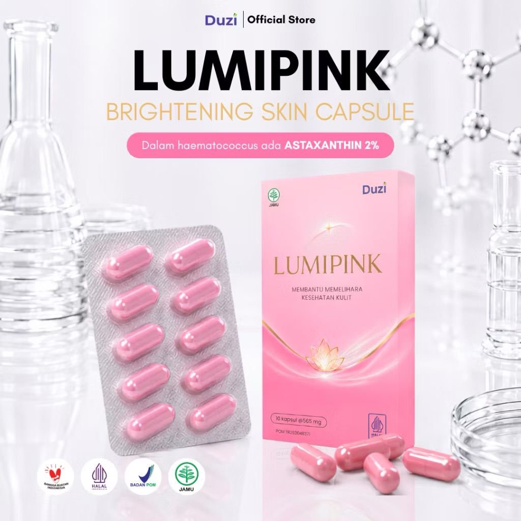 DUZI LUMIPINK Kapsul Minuman Astaxanthin Pencerah Kulit - Astaxanthin Kapsul