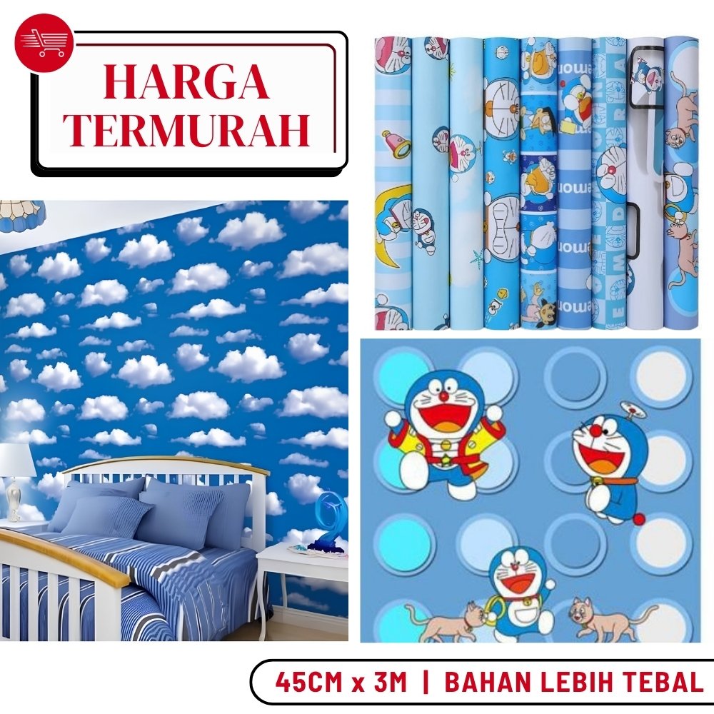 Walpaper Dinding Doraemon Wallpaper Doraemon Stiker Dinding Sticker Dinding Motif Karakter Doraemon