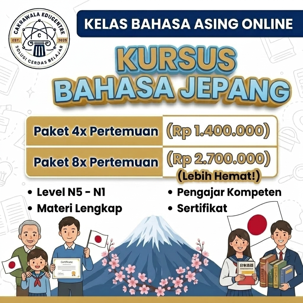 [KURSUS BAHASA JEPANG ONLINE - CAKRAWALA EDUCENTRE]
