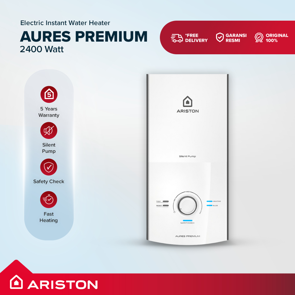 ARISTON - Instant Water Heater -Aures Premium 2400 Watt (Tanpa Tangki)