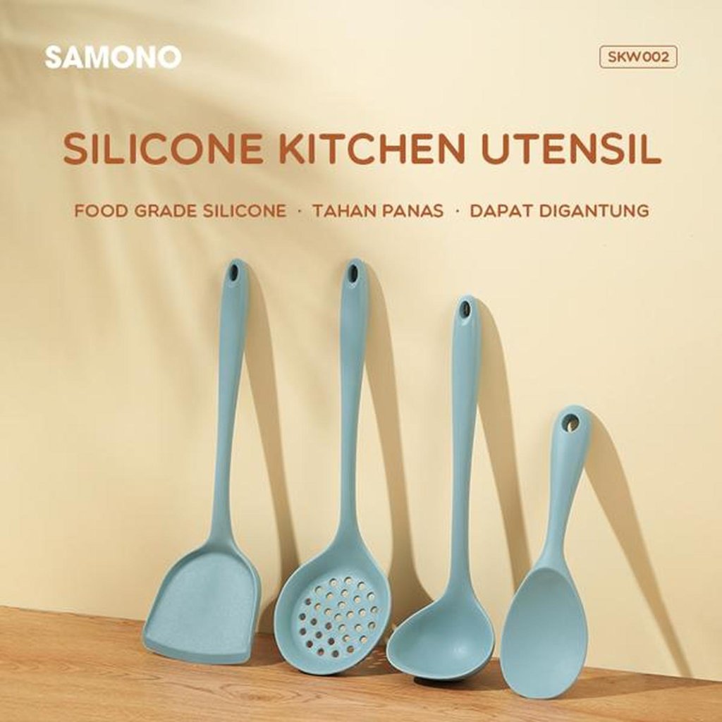 SAMONO Silicone Kitchen Utensil Spatula Sendok Masak Silikon Food Grade Tahan Panas SKW002 SKW003 SK