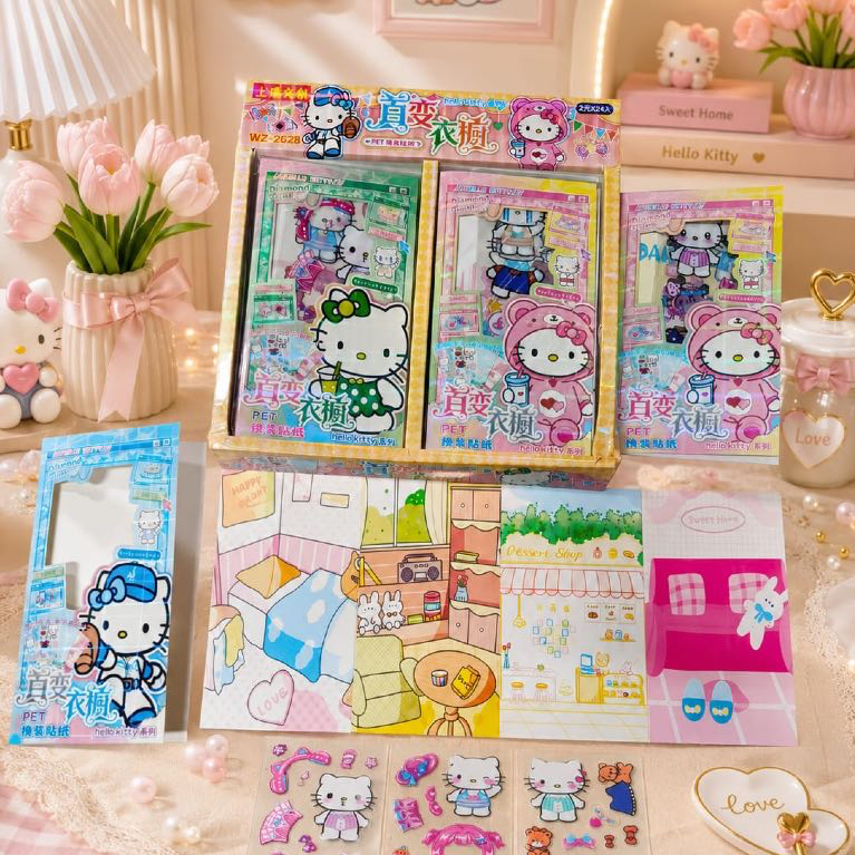 Busy Book Helo Kiti DIY Stiker Quiet Book Stiker Doll House