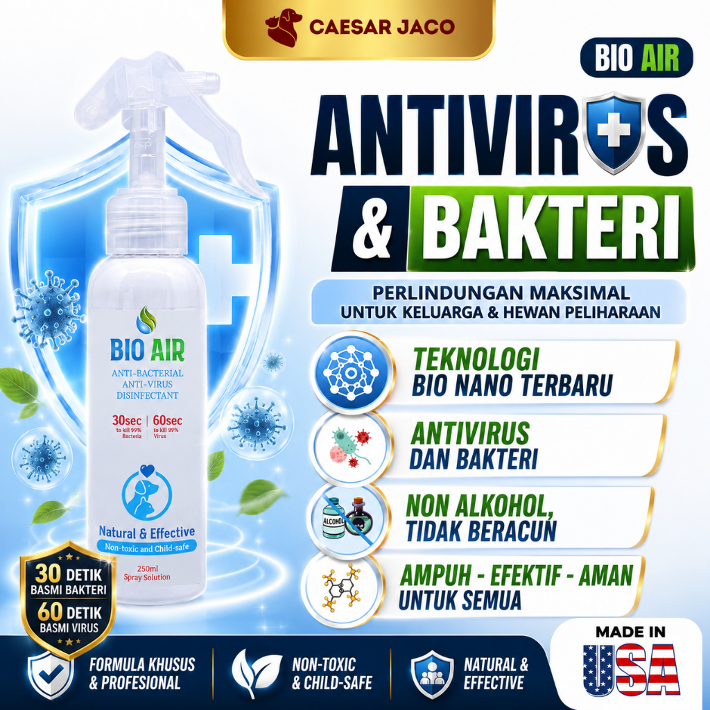 Bio Air - Spray Anti Virus dan Bakteri - Natural Disinfektan Antivirus